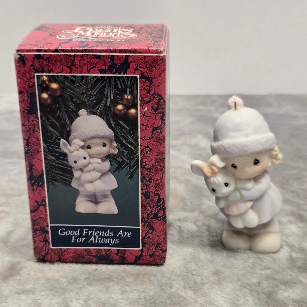Precious Moments Good Friends Are For Always Girl with Bunny Ornament 528250